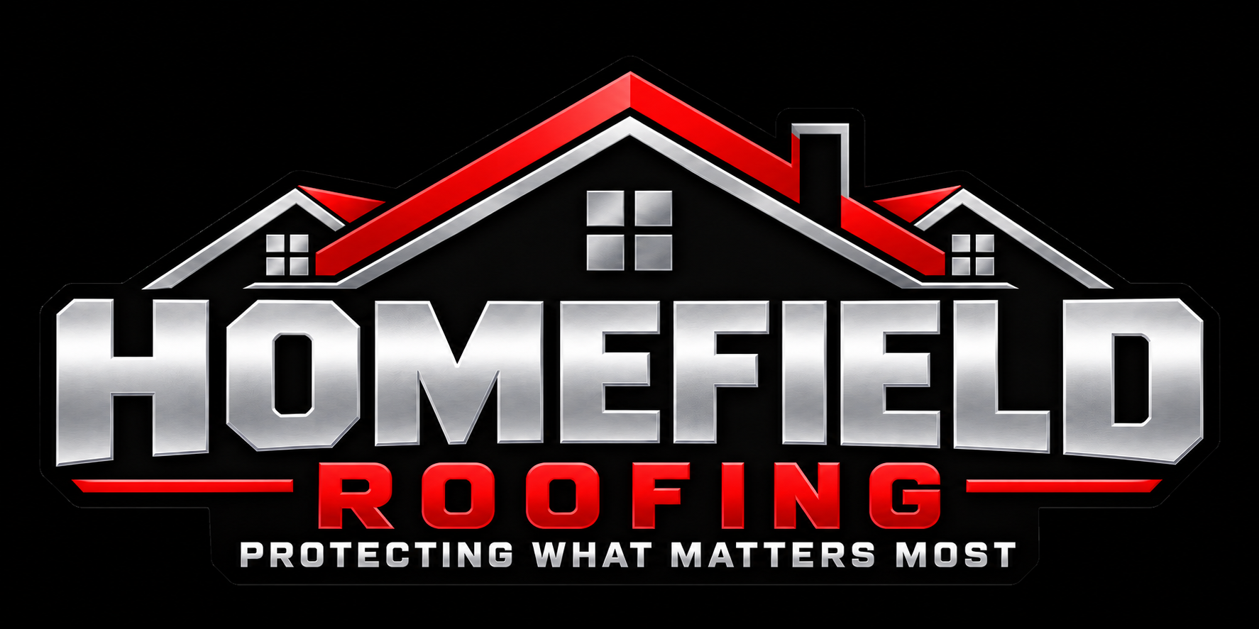 homefield roofing logo with silver tagline